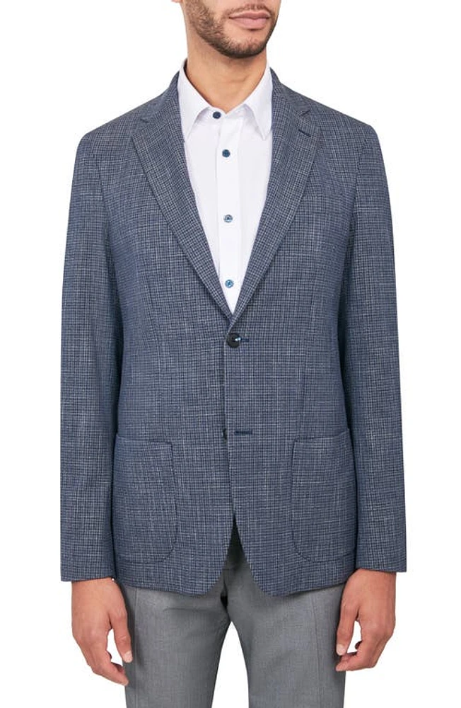 W. R.K Slim Fit Microcheck Sport Coat Blue at Nordstrom,