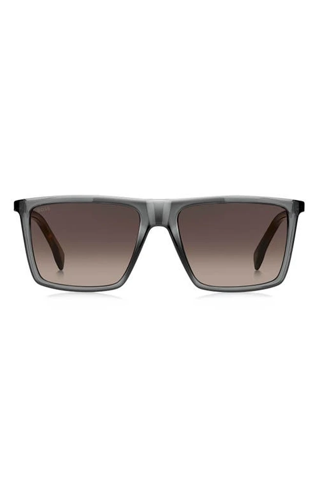 BOSS 56mm Flat Top Sunglasses in Grey/Havana/Dark Ruthenium at Nordstrom