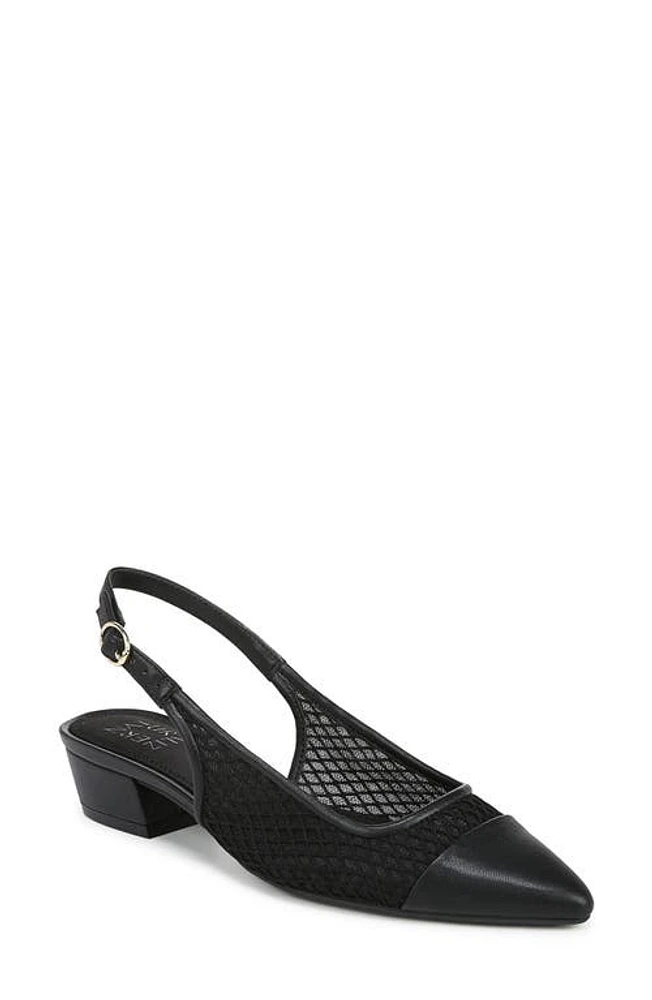 Naturalizer Banks Slingback Pump Black Leather And Mesh at Nordstrom,