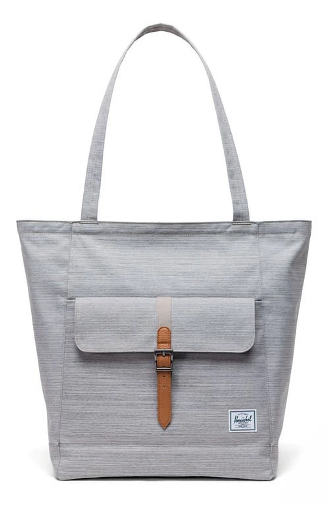 Herschel Supply Co. Retreat Recycled Polyester Tote in Light Grey Crosshatch at Nordstrom