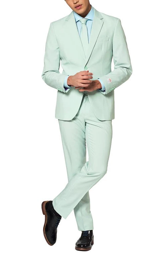 OppoSuits Magic Mint Pastel Trim Fit Suit & Tie Teal/Mint at Nordstrom,