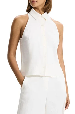 Theory Sleeveless Linen Blend Shirt at Nordstrom,