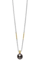 LAGOS Luna Black Tahitian Pearl Pendant Necklace in Luna Black Pearl at Nordstrom