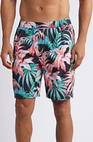 Tommy Bahama Monterey Coast Midnight Tropic Swim Trunks Black at Nordstrom,