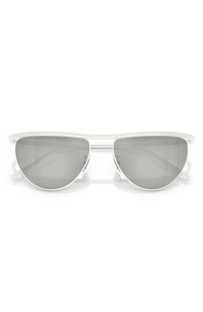 Oliver Peoples x KHAITE 56mm Mirrored Irregular Sunglasses in Silver Mirror at Nordstrom