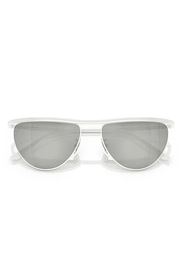 Oliver Peoples x KHAITE 56mm Mirrored Irregular Sunglasses in Silver Mirror at Nordstrom