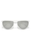 Oliver Peoples x KHAITE 56mm Mirrored Irregular Sunglasses in Silver Mirror at Nordstrom