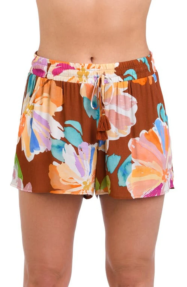 La Blanca Saharan Sands Cover-Up Shorts Cinnamon at Nordstrom,