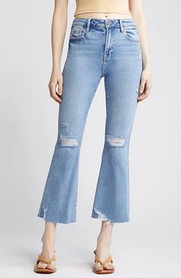 HIDDEN Jeans Ripped High Waist Crop Flare Light Wash at Nordstrom,