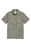 Billy Reid Hemp & Cotton Knit Short Sleeve Button-Up Shirt at Nordstrom,