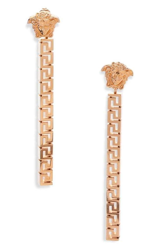 Versace Greca Medusa Linear Drop Earrings in Versace Gold at Nordstrom