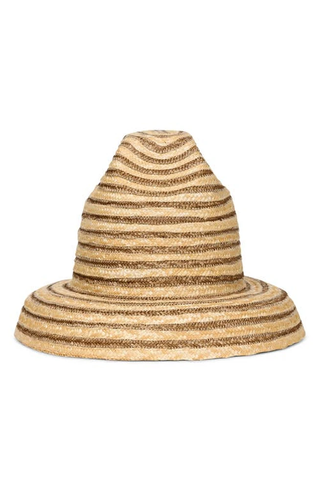 Cult Gaia Magda Stripe Straw Hat in Soil Multi at Nordstrom