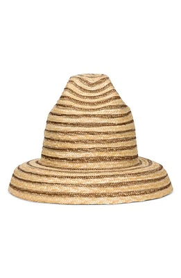 Cult Gaia Magda Stripe Straw Hat in Soil Multi at Nordstrom