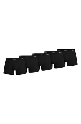 BOSS 5-Pack Authentic Cotton Boxer Briefs Black at Nordstrom,