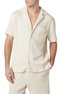 Joe's Charlie Herringbone Stitch Camp Shirt Natural at Nordstrom,