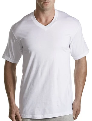 Harbor Bay by DXL 3-pk V-Neck T-Shirts White at Nordstrom,