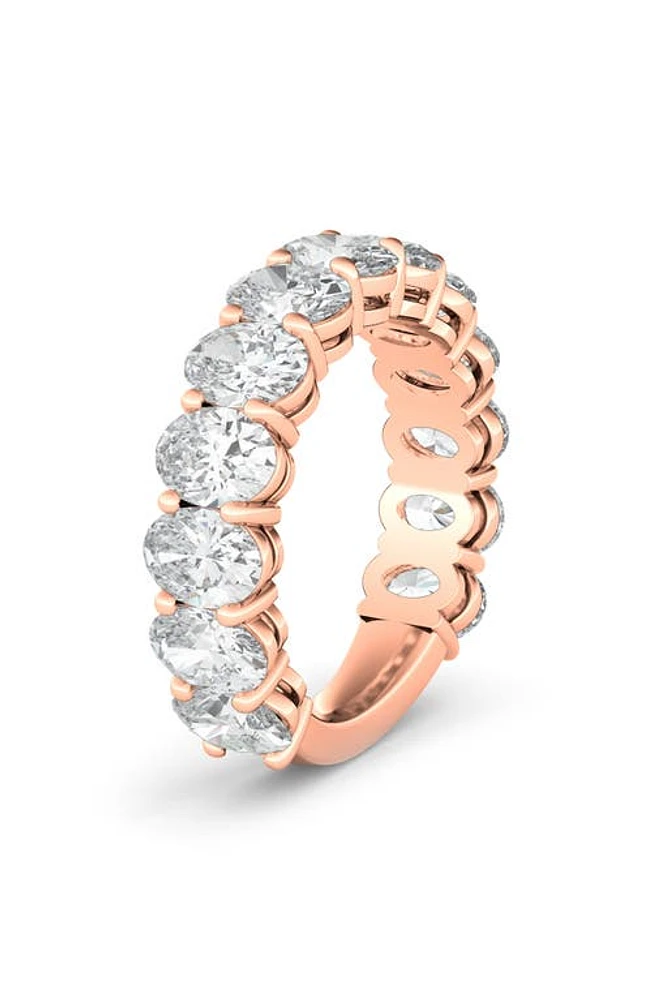 HauteCarat Oval Cut Lab Created Diamond Eternity Band in Rose Gold at Nordstrom