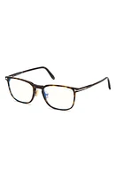 TOM FORD 53mm Blue Light Blocking Glasses in Dark Havana/Blue Block Lens at Nordstrom