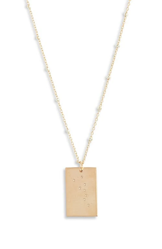 Set & Stones Zodiac Constellation Pendant Necklace in Gold - Taurus at Nordstrom, Size 20