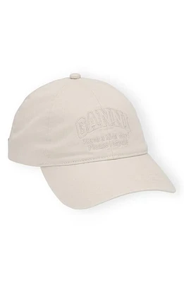 Ganni Patch Baseball Cap in Egret at Nordstrom