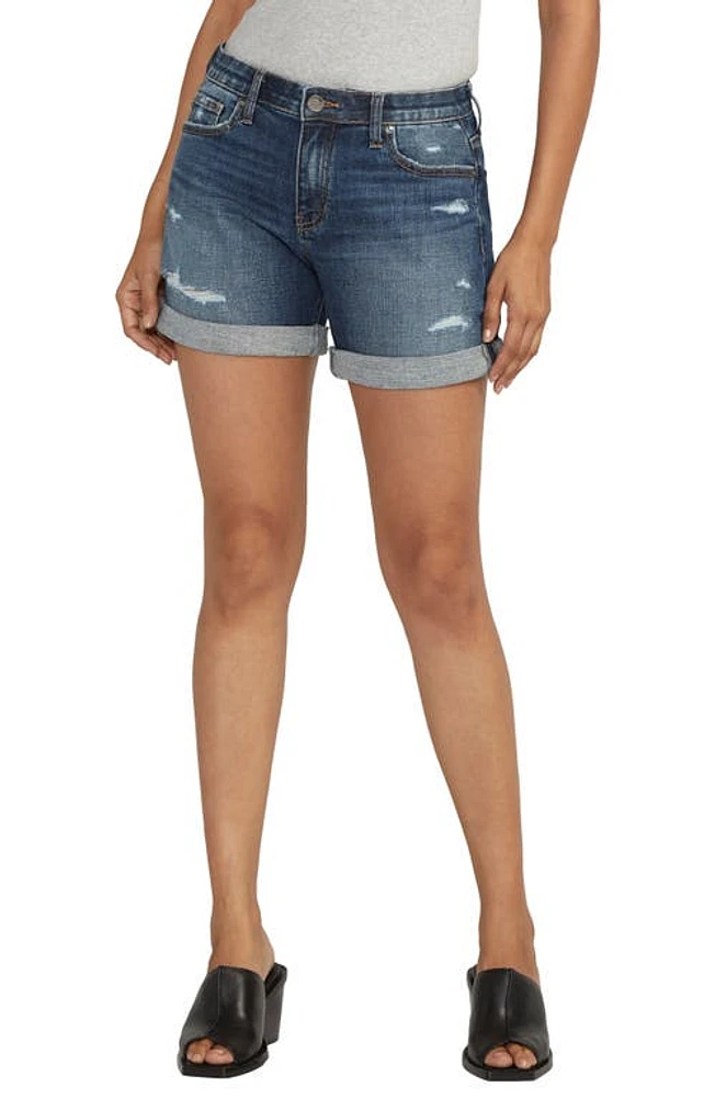 JAG Alex Mid Rise Boyfriend Denim Shorts Voyage Blue at Nordstrom,