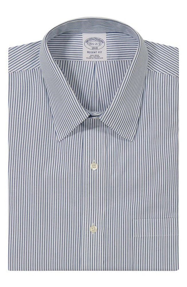 Brooks Brothers Non-Iron Regent Fit Dress Shirt Str Bl at Nordstrom,