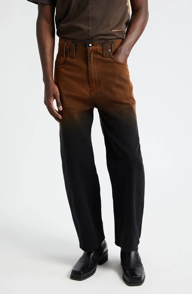 Eckhaus Latta Baggy Gradient Jeans in Rust at Nordstrom, Size 36