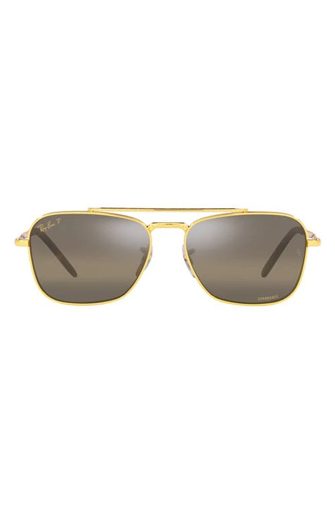 Ray-Ban New Caravan 58mm Polarized Square Sunglasses in Legend Gold /Grad Dark Brown at Nordstrom