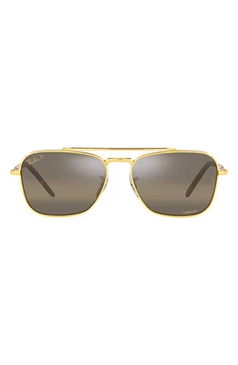 Ray-Ban New Caravan 58mm Polarized Square Sunglasses in Legend Gold /Grad Dark Brown at Nordstrom