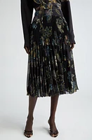 Jason Wu Collection Forest Print Pleated Chiffon Skirt Black/Multi at Nordstrom,