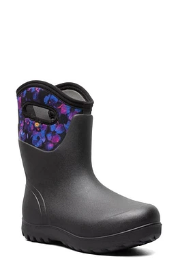 Bogs Neo Classic Petals Mid Waterproof Insulated Rain Boot Black Multi at Nordstrom,