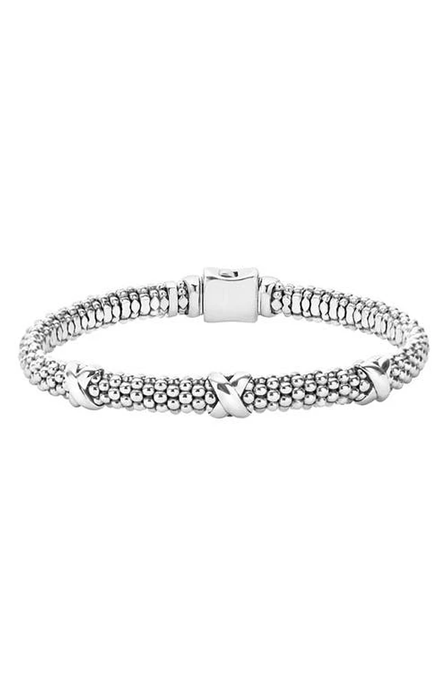 LAGOS Three-Station X Caviar Bracelet in Sterling Silver at Nordstrom