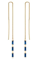 Ettika Cubic Zirconia Baguette Threader Earrings in Sapphire at Nordstrom