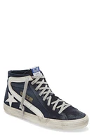 Golden Goose Slide Denim High Top Sneaker Navy Blue/White/Platinum at Nordstrom,