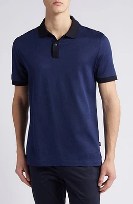 BOSS Parlay Piqué Polo Dark Blue at Nordstrom,