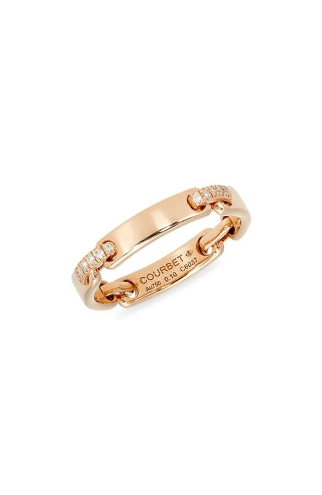 COURBET Celeste Lab Created Diamond Linked Wedding Band Rose Gold at Nordstrom,