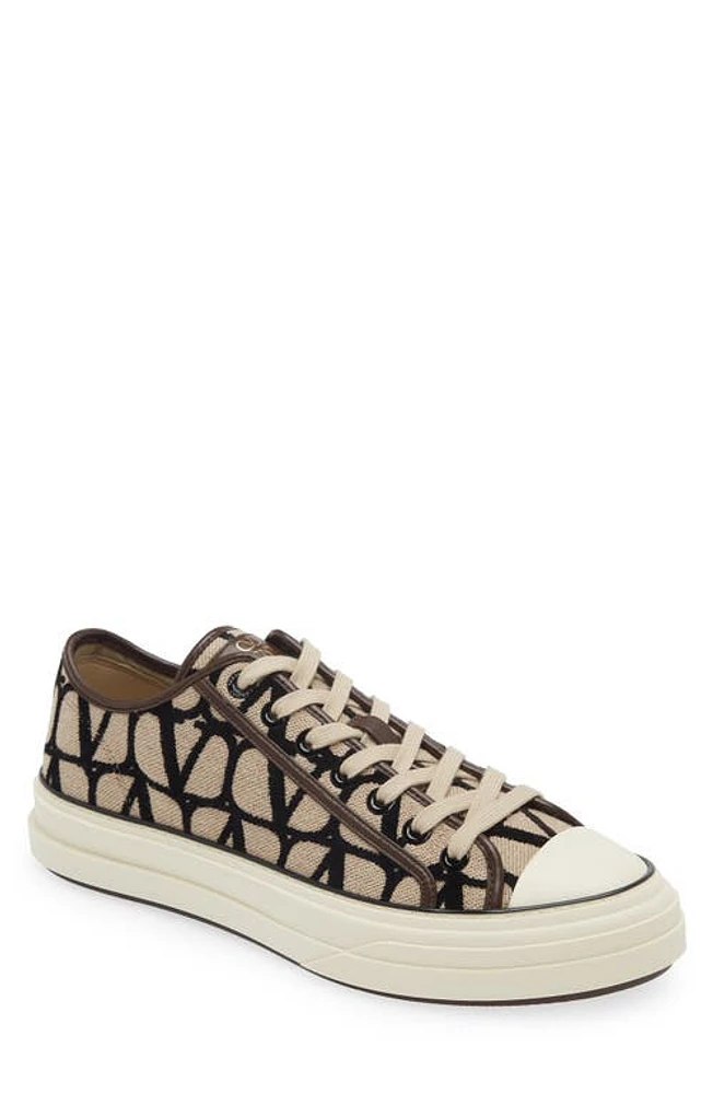 Valentino Garavani VLOGO Toile Low Top Sneaker 6Zn Naturale Nero Fondant at Nordstrom,