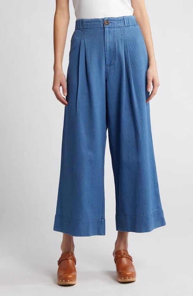 Treasure & Bond Pleated Wide Leg Pants Light Wash at Nordstrom,