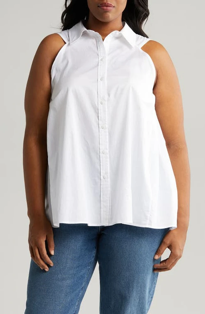 HARSHMAN Ziva Sleeveless Button-Up Shirt at Nordstrom