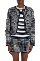 Moncler Eliadi Tweed Crop Jacket Blue at Nordstrom,