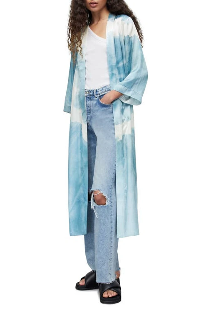 AllSaints Carine Mariana Duster Blue Tie Dye at Nordstrom,