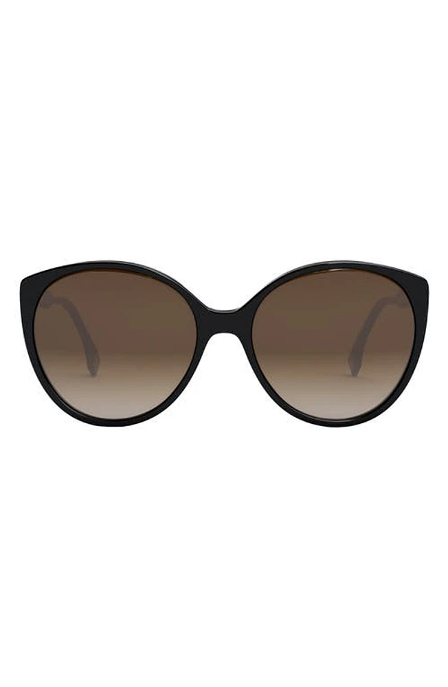 'Fendi Fine 59mm Round Sunglasses in Black at Nordstrom