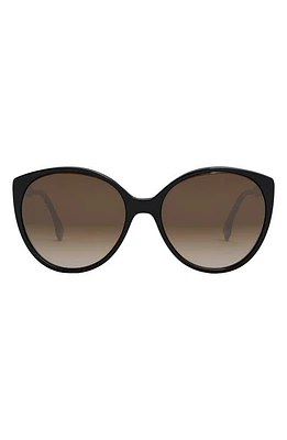 'Fendi Fine 59mm Round Sunglasses in Black at Nordstrom