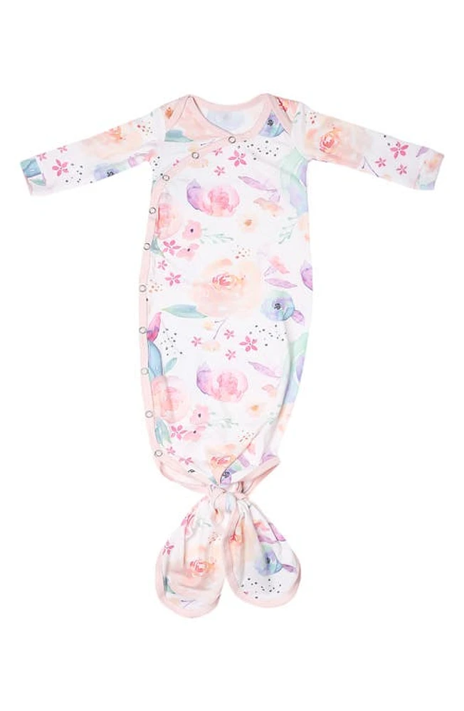 Copper Pearl Newborn Knotted Gown in Bloom at Nordstrom