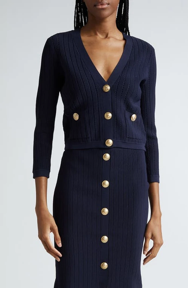 L'AGENCE Irvin Cardigan Midnight/Gold at Nordstrom,