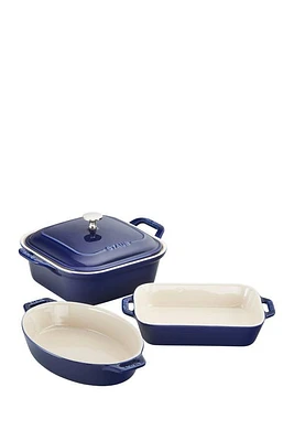 Staub 4-Piece Ceramic Baking Dish Set in Dark Blue at Nordstrom