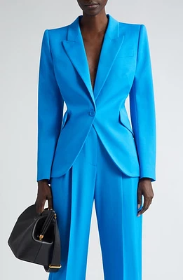 Alexander McQueen Wool Grain de Poudre Jacket Lapis Blue at Nordstrom, Us