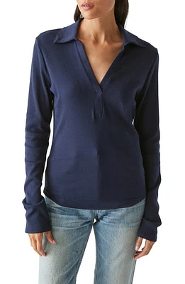 Michael Stars Bleu Collar Long Sleeve Knit Top at Nordstrom,