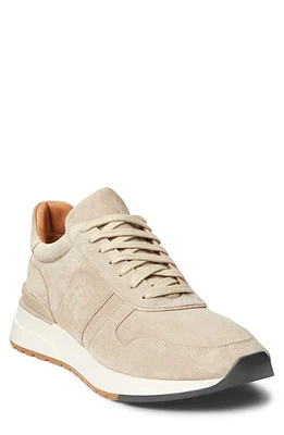 Ralph Lauren Purple Label Ethan II Calfskin Suede Sneaker Cream at Nordstrom,