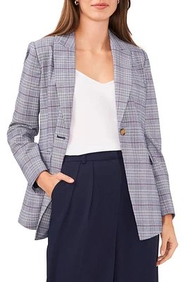 halogen(r) Plaid One-Button Blazer in Classic Navy at Nordstrom, Size X-Small